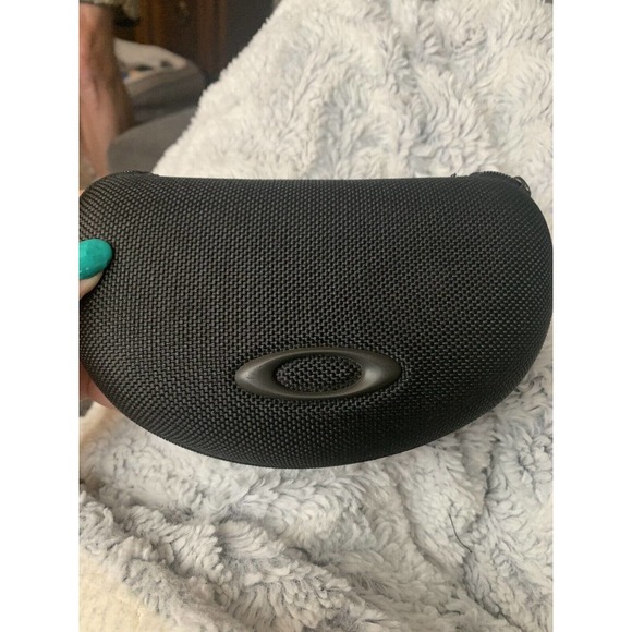 Empty Oakley Sunglass Hard Case Only Flak Jacket Black Zipper Cushioned SN GUC - Picture 1 of 3